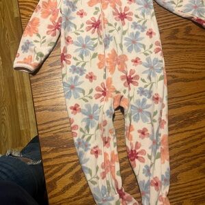 Carter's Floral Footed One Piece - Pink, Blue, Orange